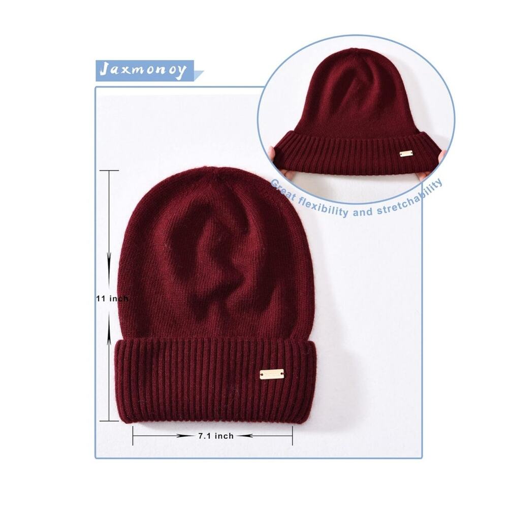 Jaxmonoy red wine slouch slouchy beanie new